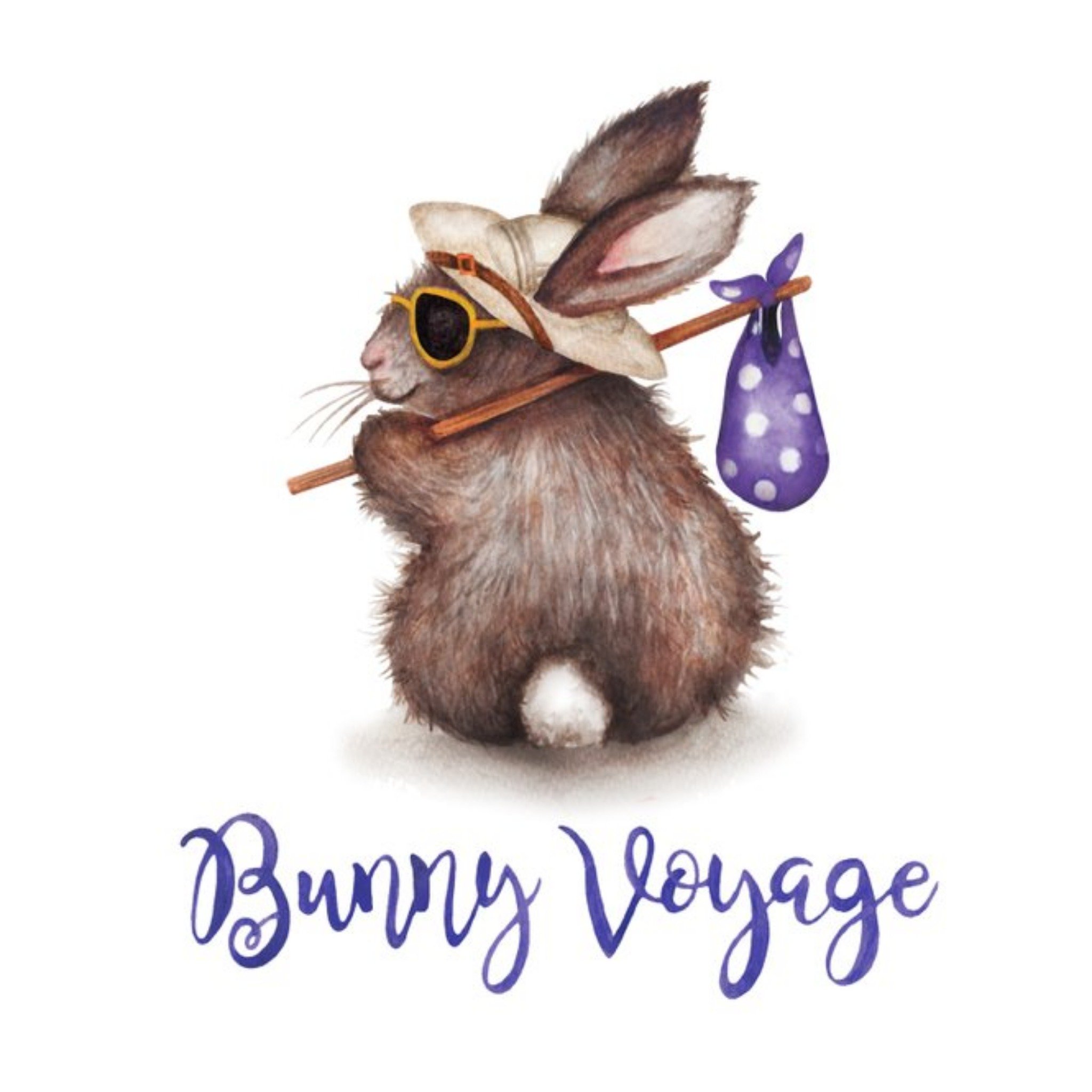 Pun Bunny Voyage Card, Square