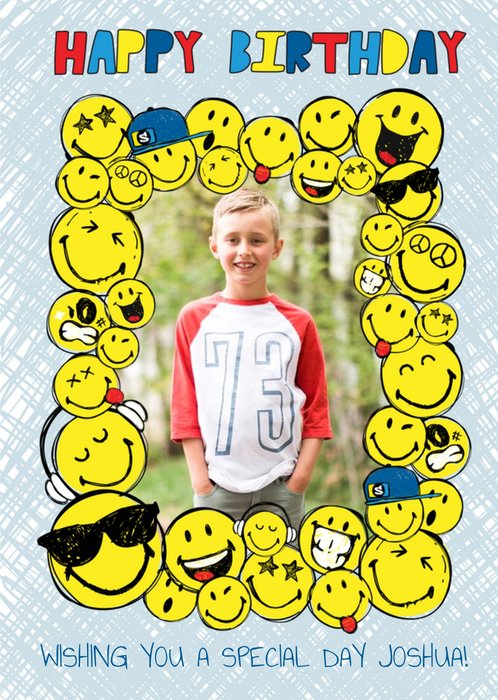 Smiley World Sticker Frame Photo Upload Card