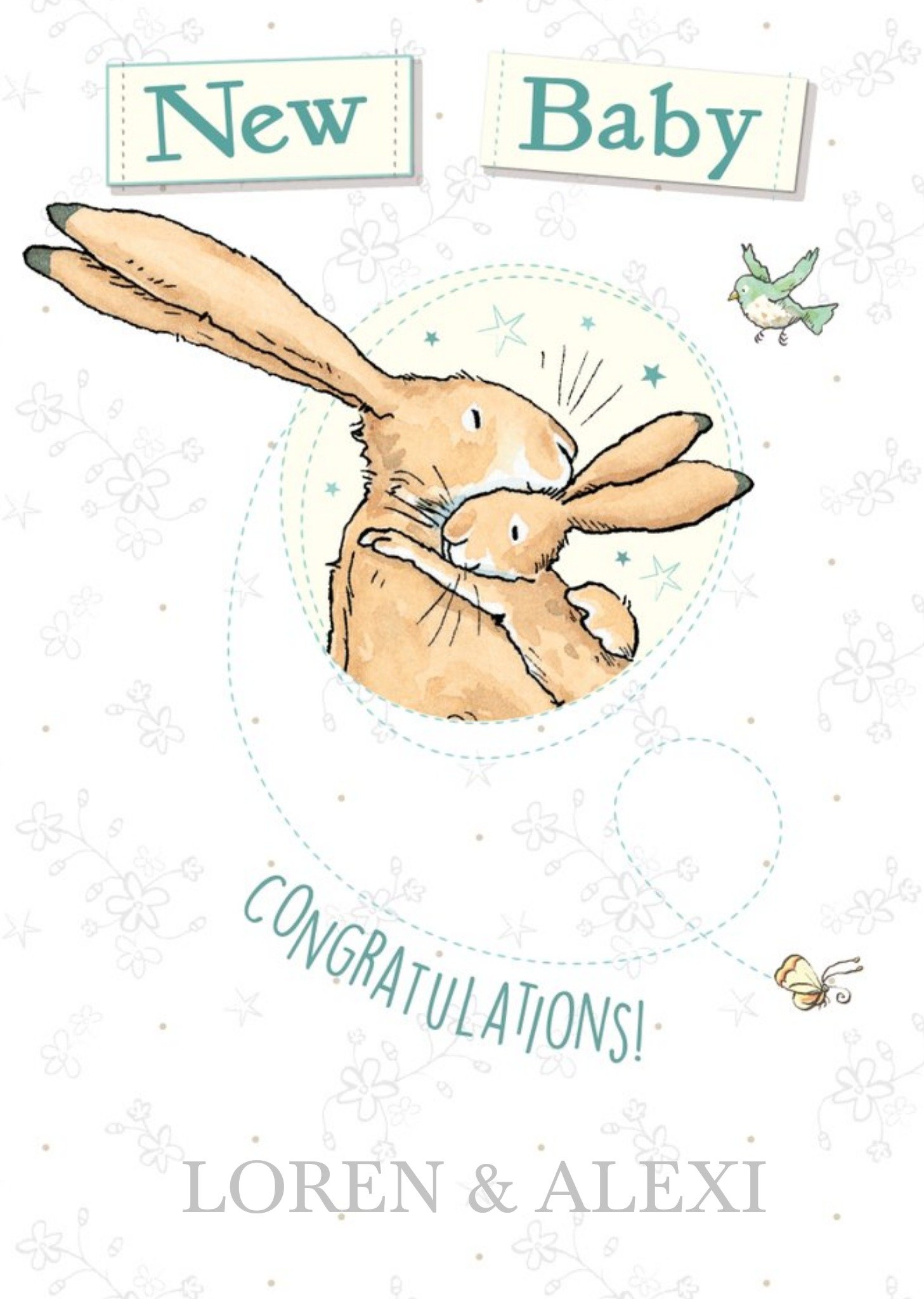 Guess How Much I Love You Danilo Ghmily Congratulations On Your New Baby Personalised Card