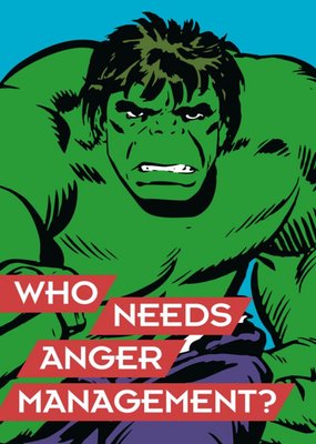 Marvel The Hulk Who Needs Anger Management Card