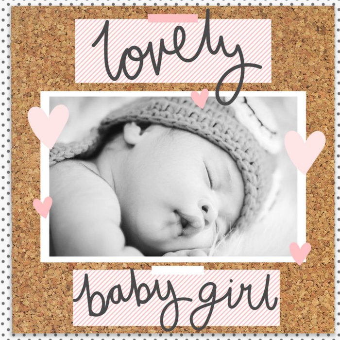 Pinboard Lovely Baby Girl Photo Upload Card