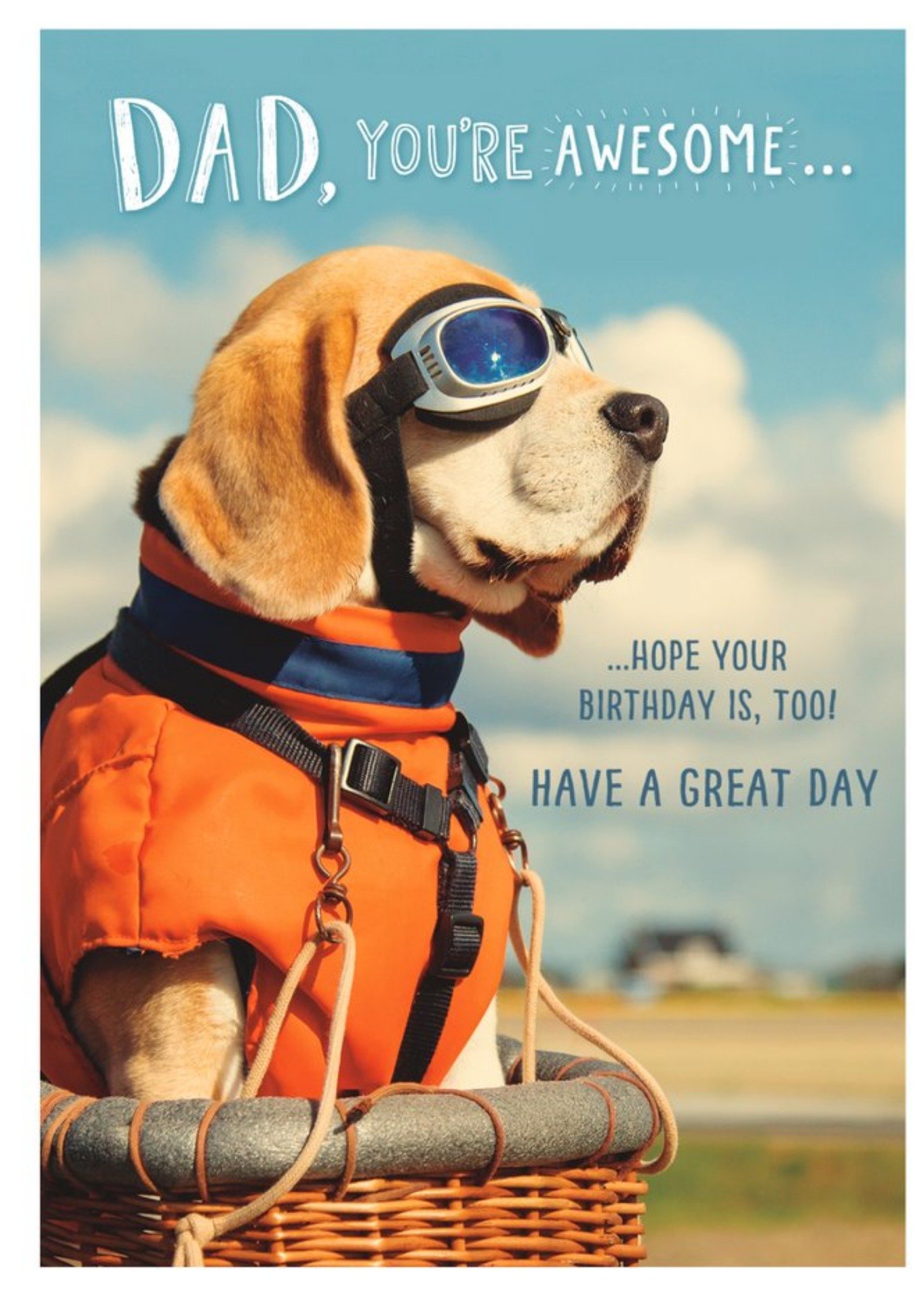 Guk Photographic Beagle Dog Dad Birthday Card Ecard