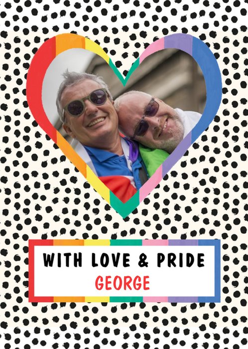 Rainbow Heart Photo Upload Pride Card
