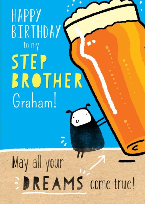 Funny Step Brother Birthday Card