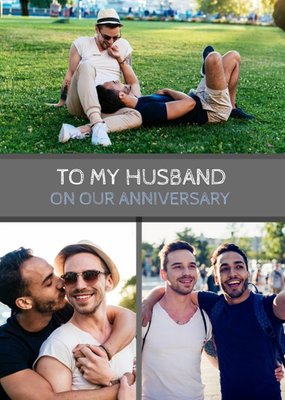 Happy Annniversary photo upload Card To my Husband