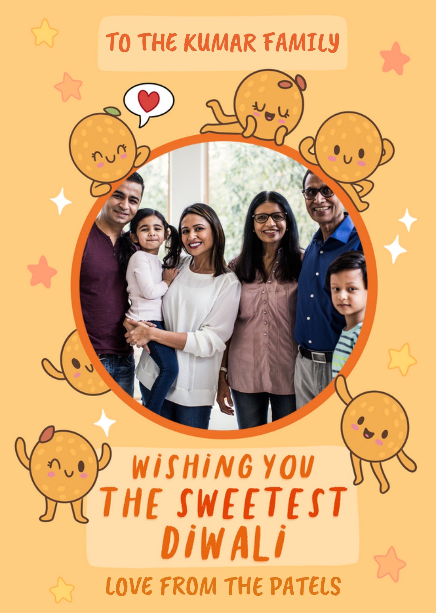 Moonpig Sweetest Laddoo To The Family From The Family Photo Upload Diwali Card Ecard