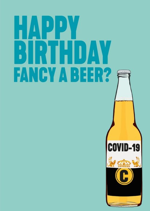 Modern Funny Fancy A Beer Birthday Card