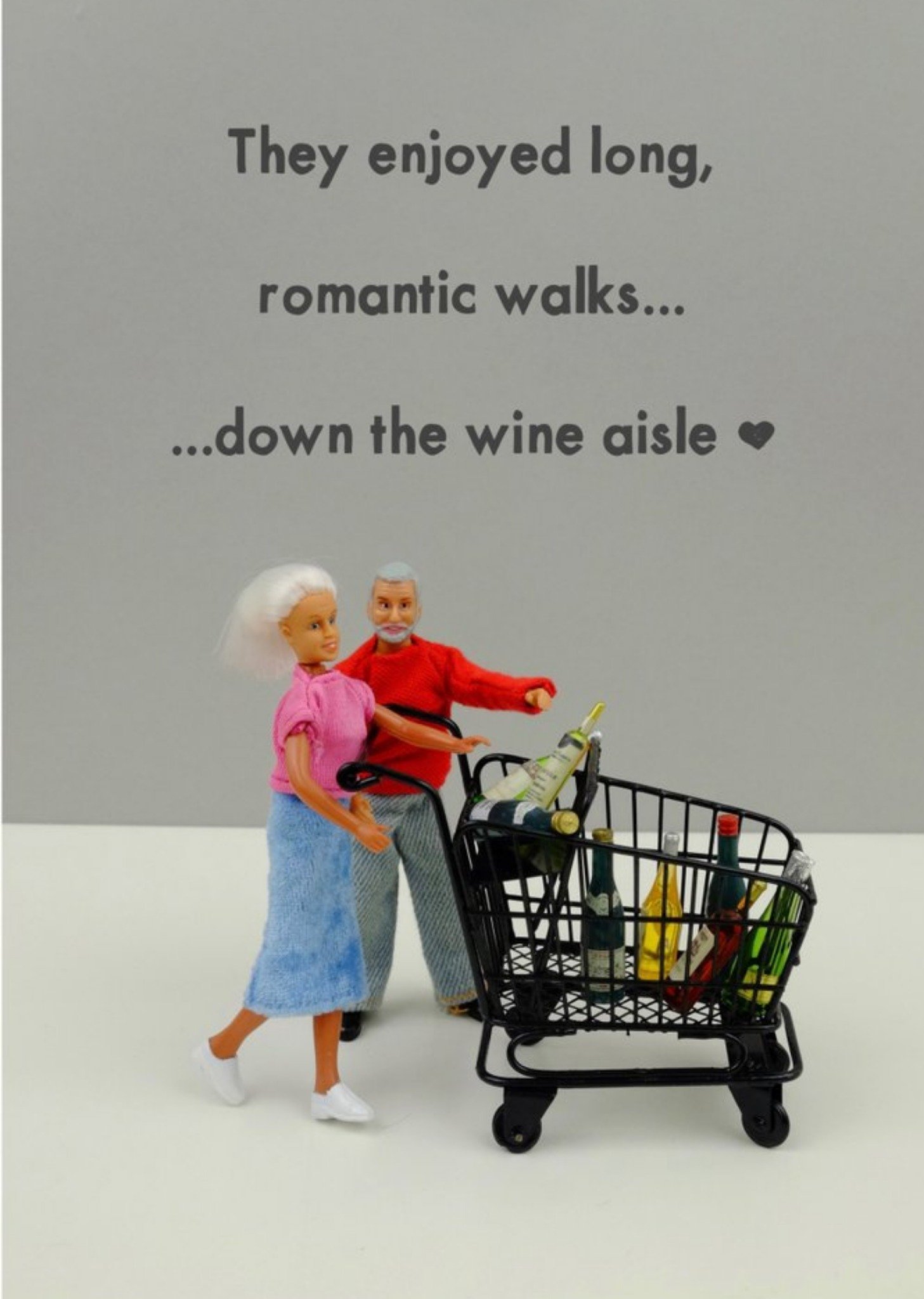 Bold And Bright Funny Dolls Long Romantic Walks Card, Large