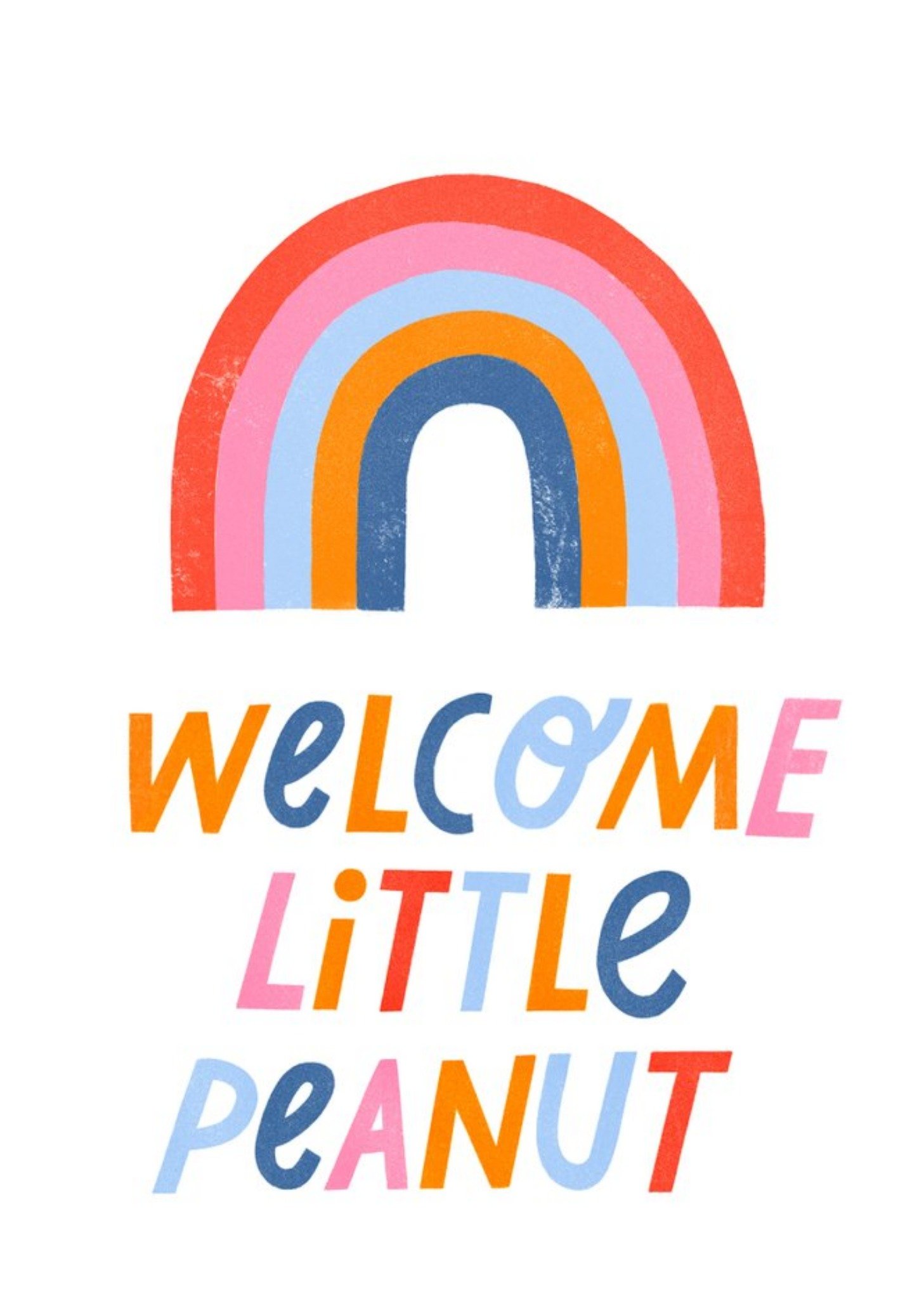 Cardy Club Rainbow Welcome Little Peanut Card, Large