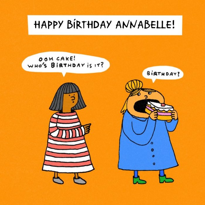 Funny birthday card - cake