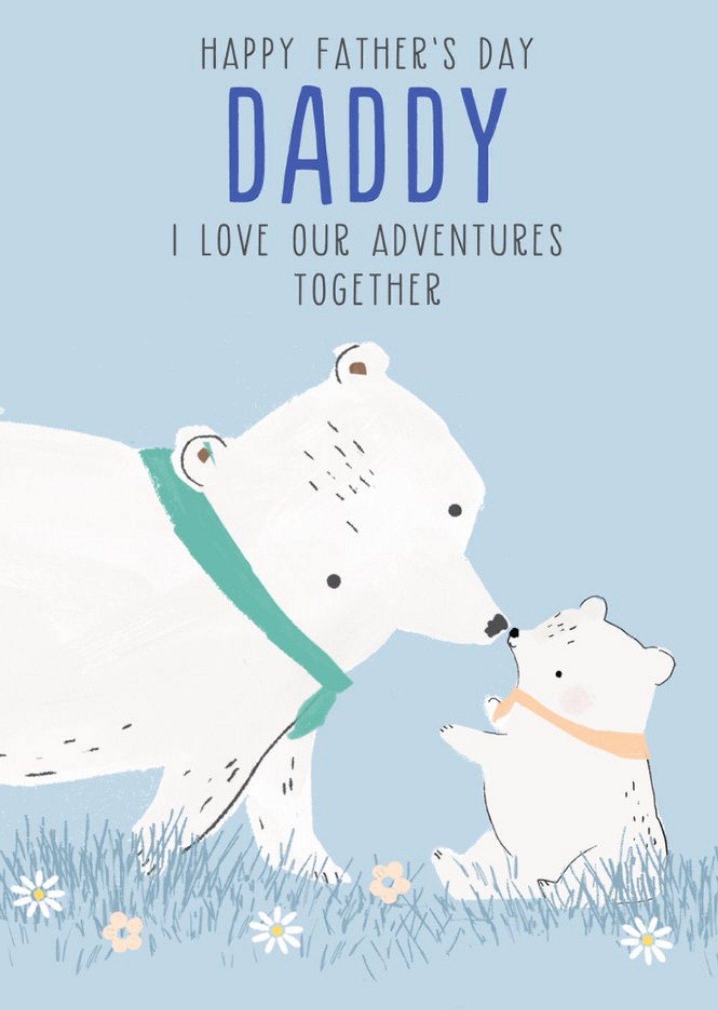 Pigment Illustration Cute Typographic Father's Day Blue Card