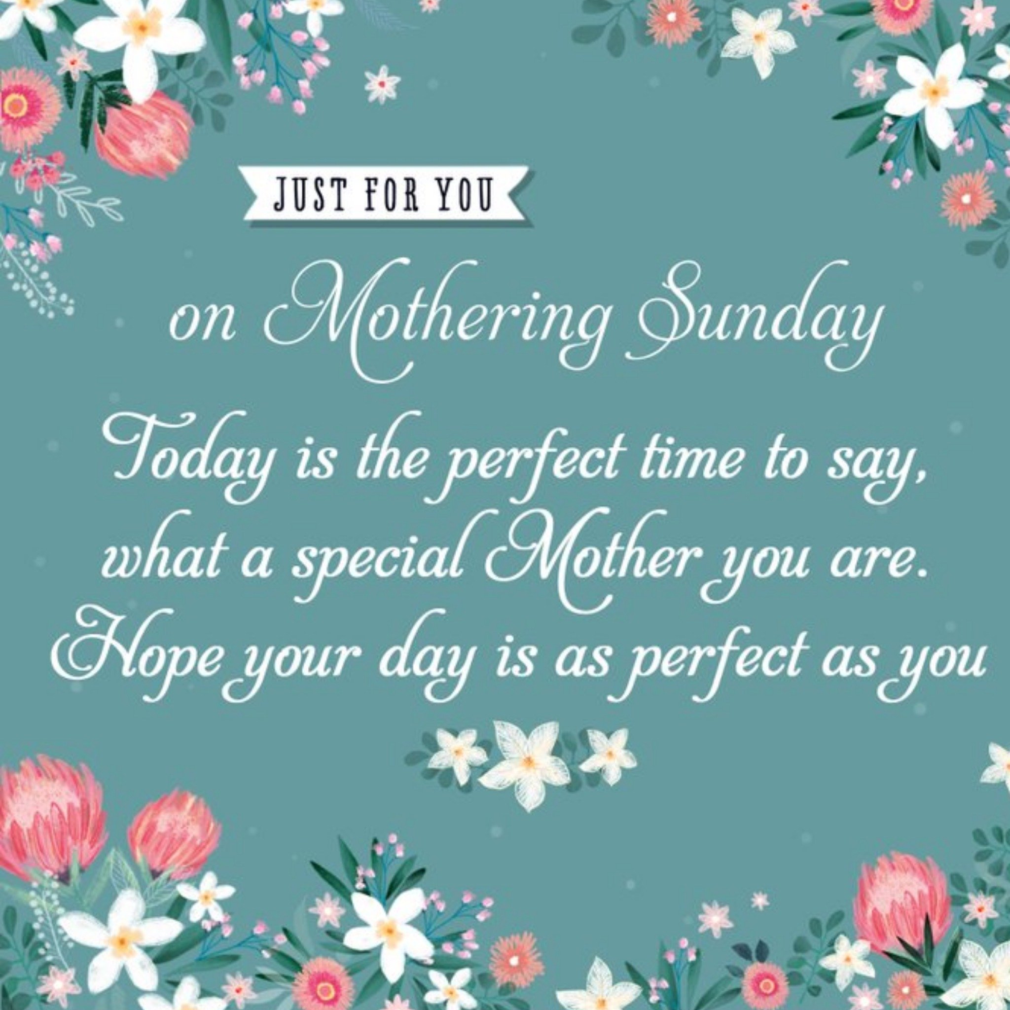 Sentimental Message Surrounded By Flowers Mother's Day Card, Square