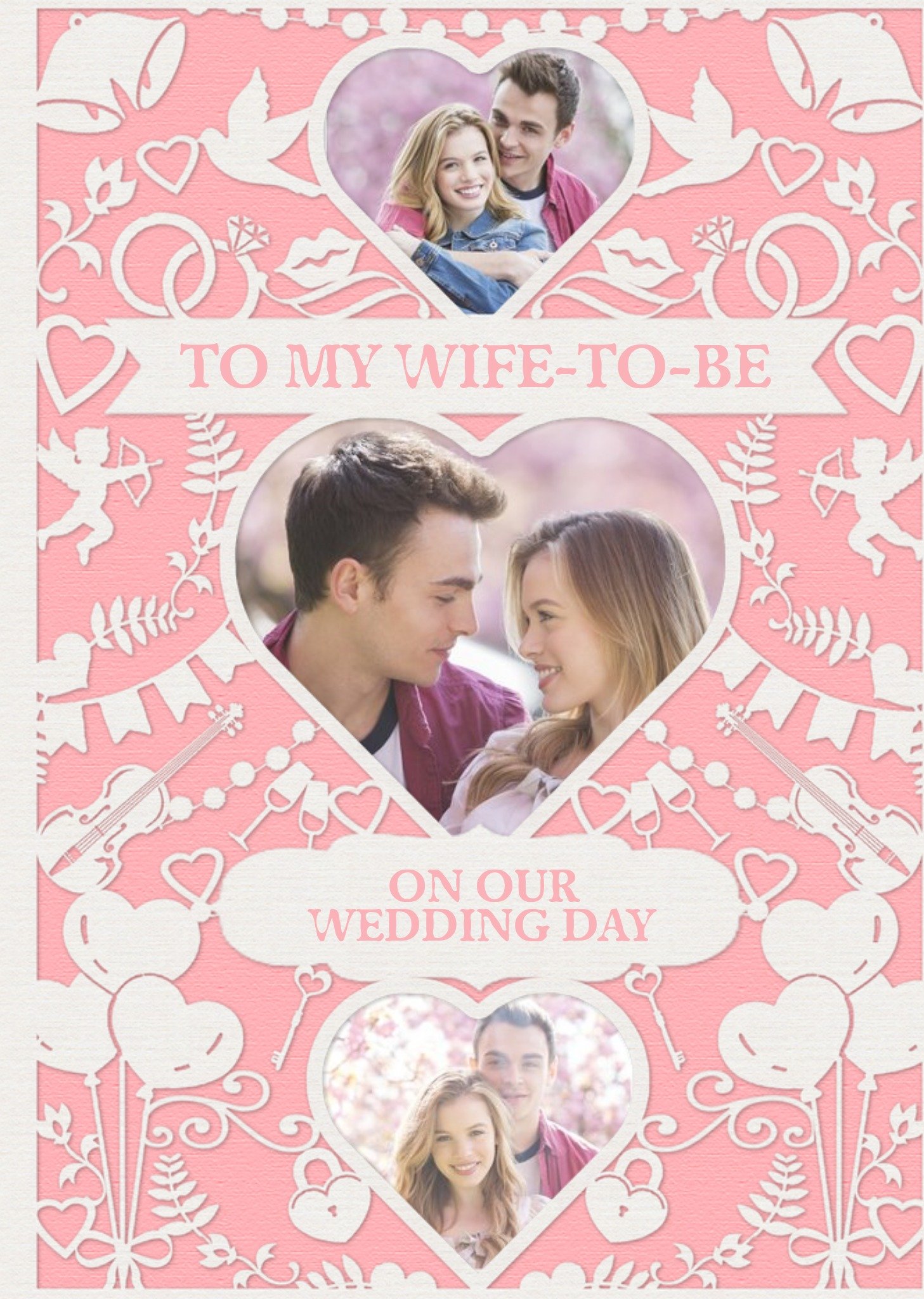 Moonpig Wedding Card - Photo Upload - Wife To Be - Paper Frame Ecard