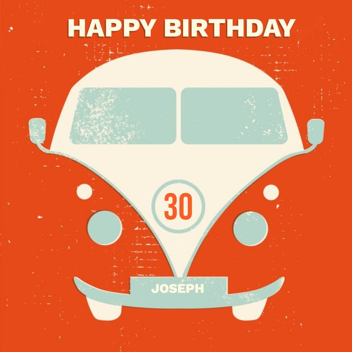 VW Camper Van Birthday Card