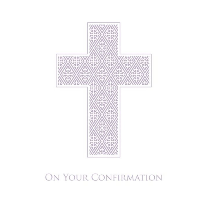 Patterened Cross On Your Confirmation Card