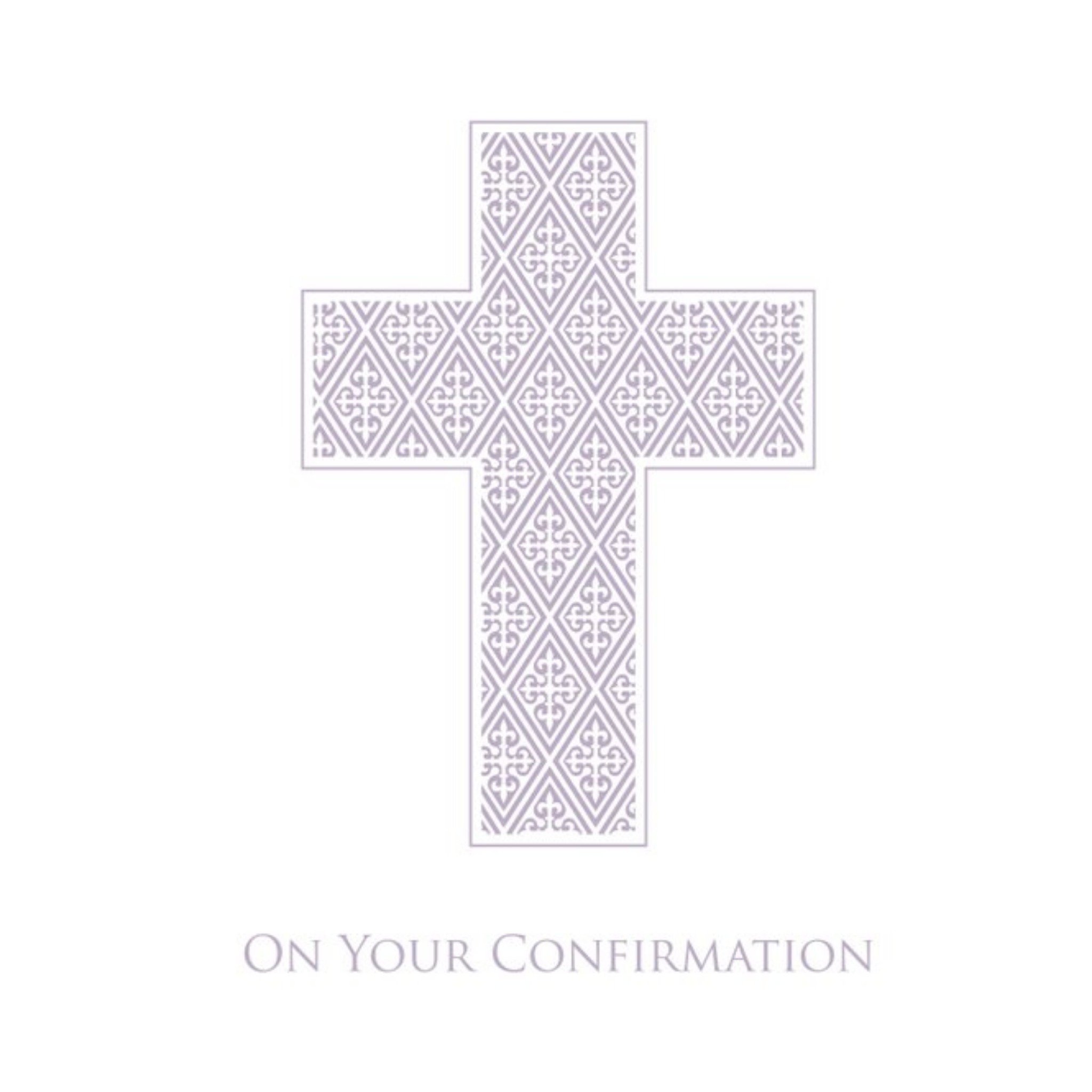 Moonpig Patterened Cross On Your Confirmation Card, Large