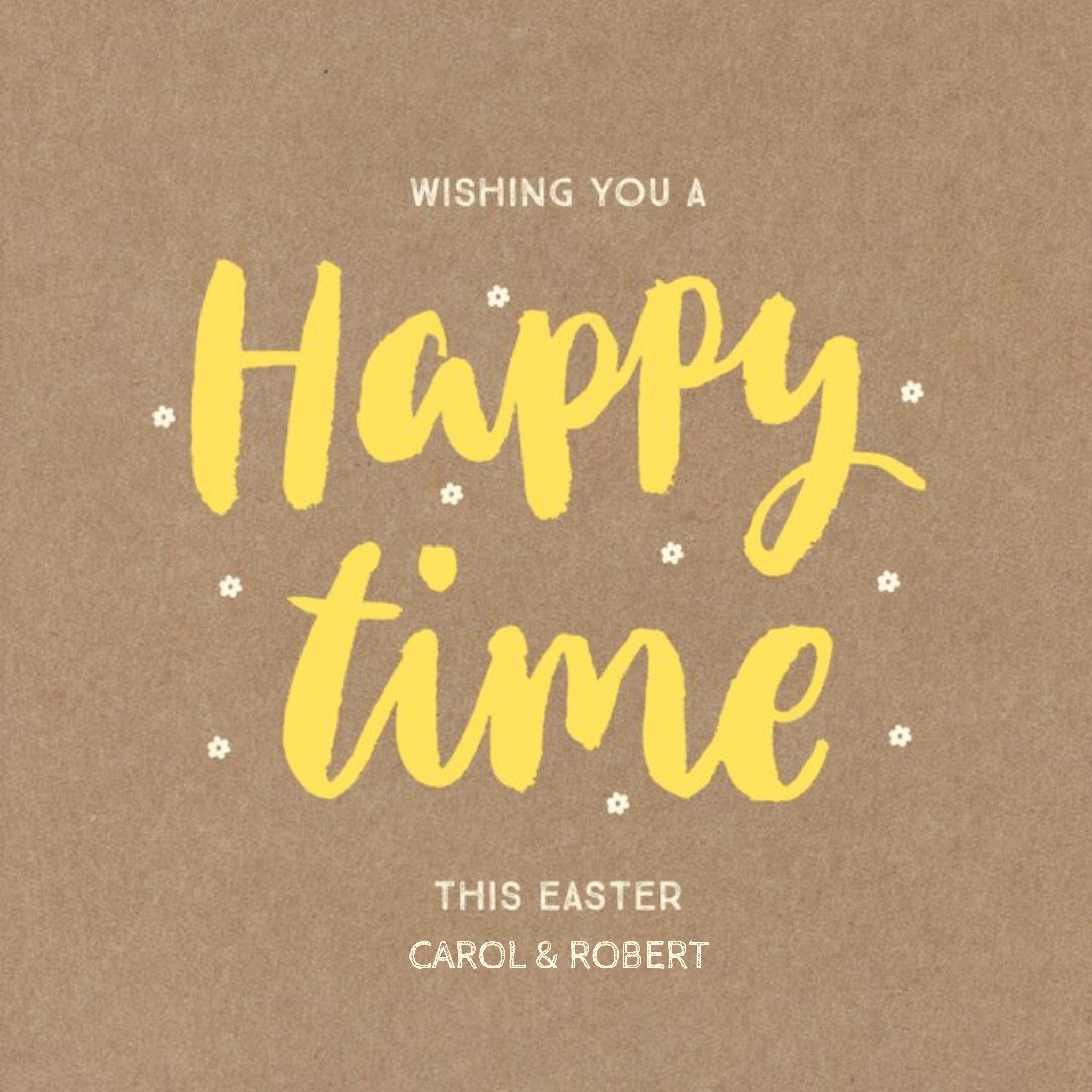 Happy Time Personalised Easter Card, Square