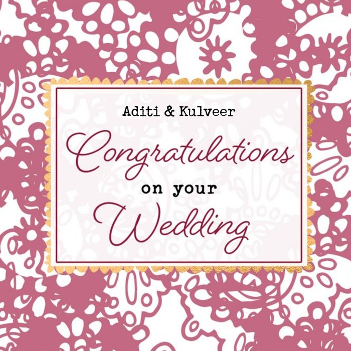 Wedding Card - Congratulations On Your Wedding Day - Indian Wedding