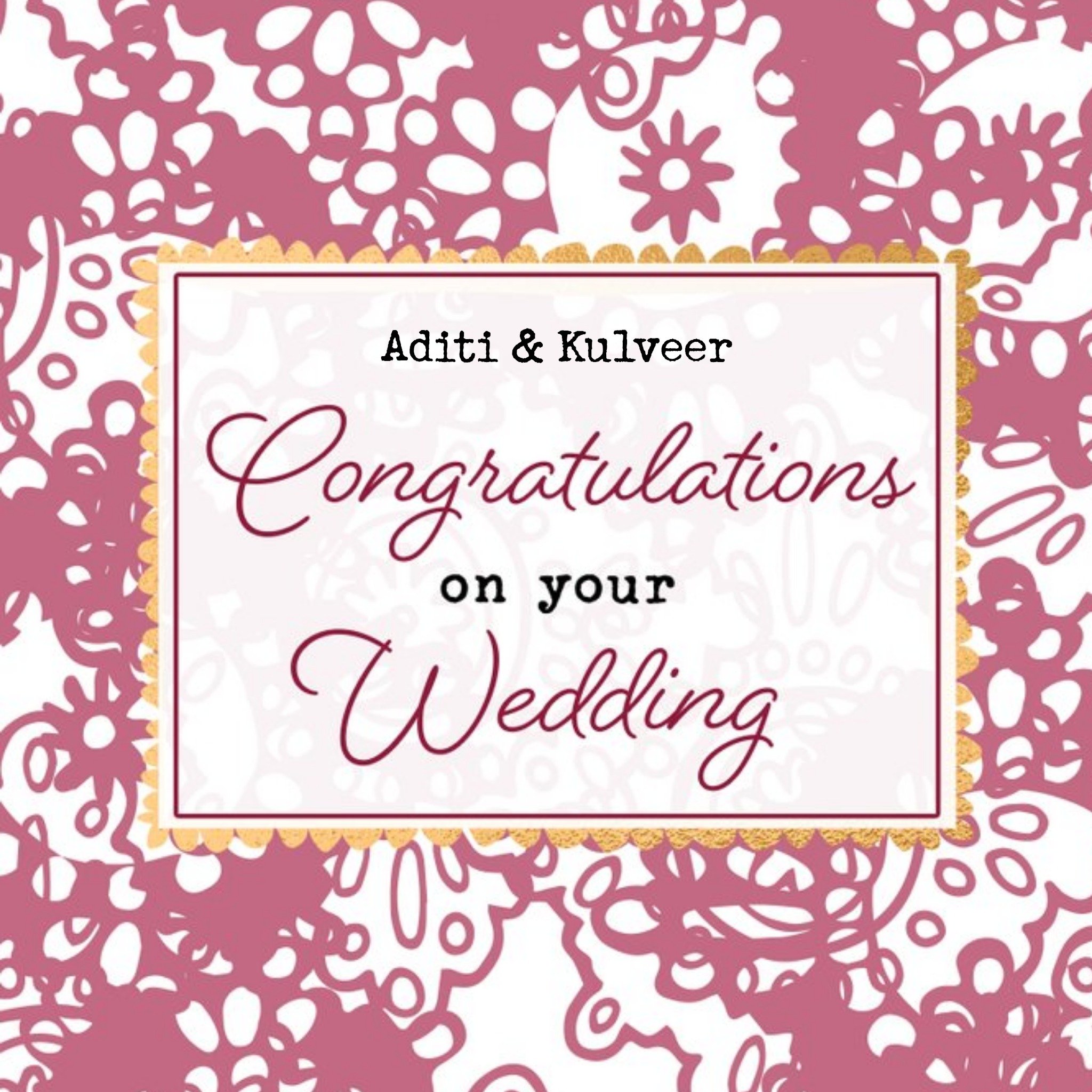 Moonpig Wedding Card - Congratulations On Your Wedding Day - Indian Wedding, Square