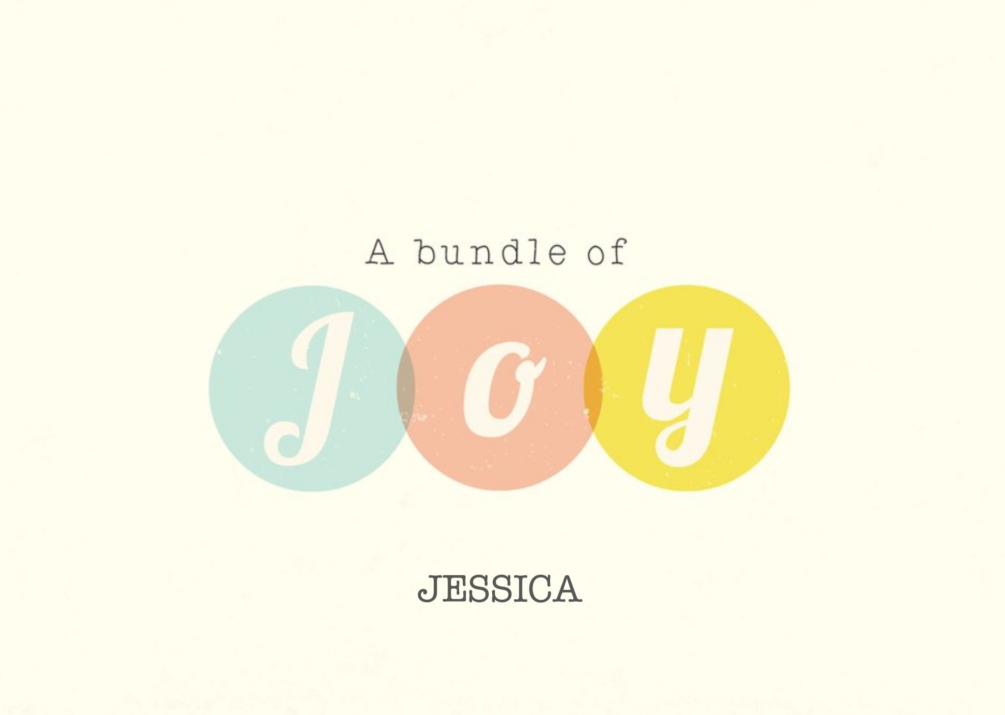 Moonpig Soft Colours A Bundle Of Joy Personalised New Baby Card, Large