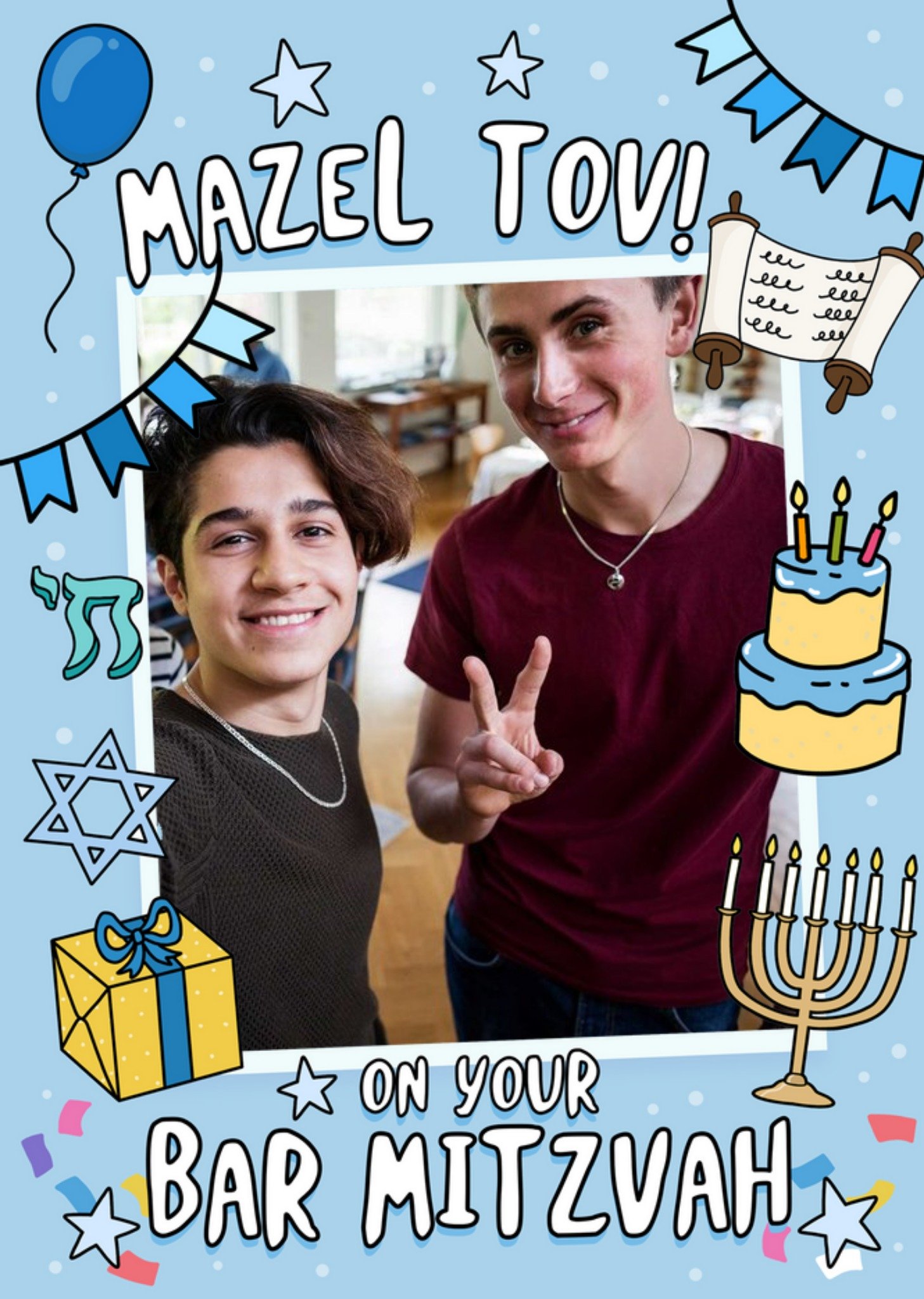 Bar Mitzvah Photo Upload Good Luck Card Ecard