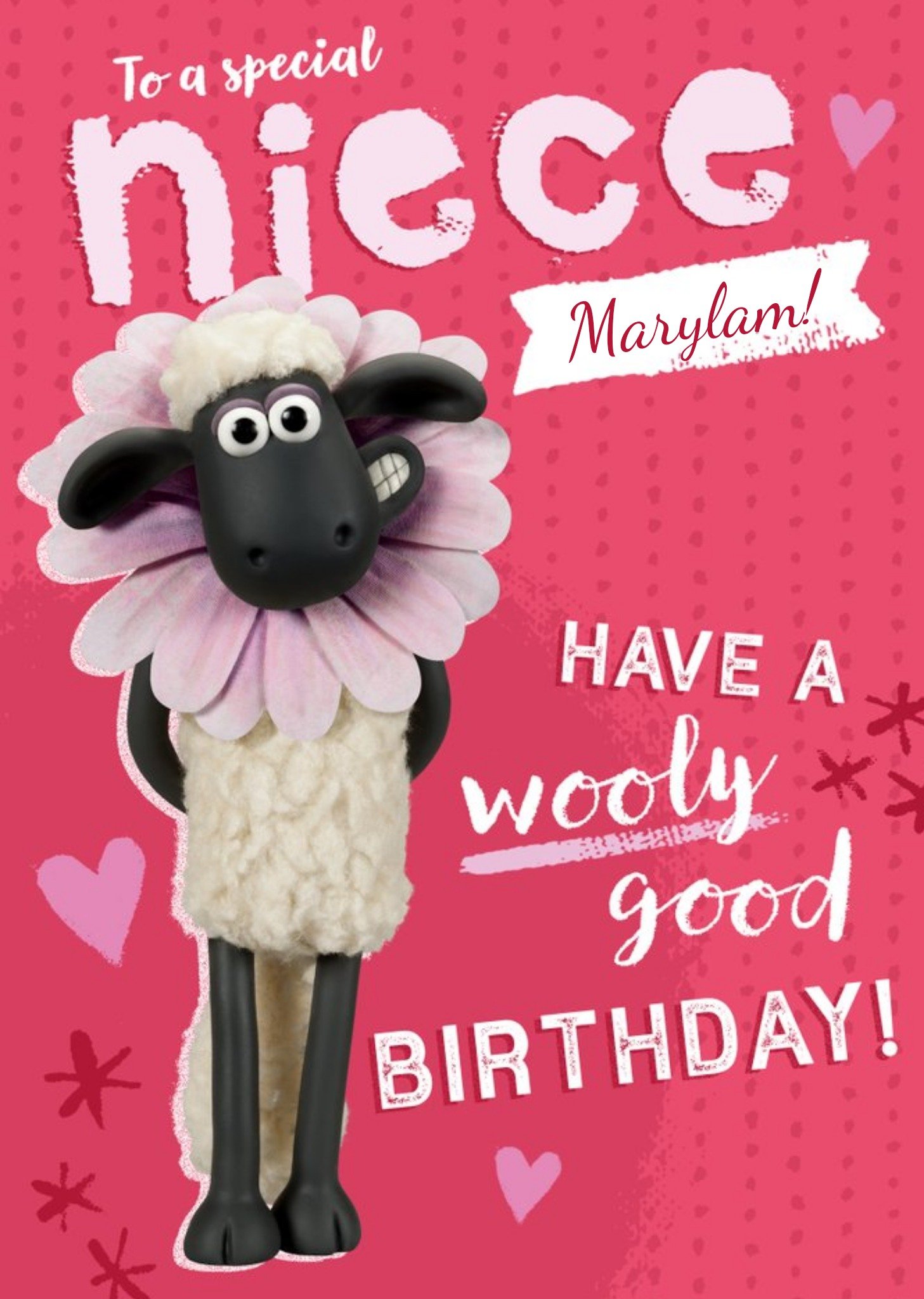 Wallace And Gromit Shaun The Sheep Special Niece Wooly Good Birthday Card, Large