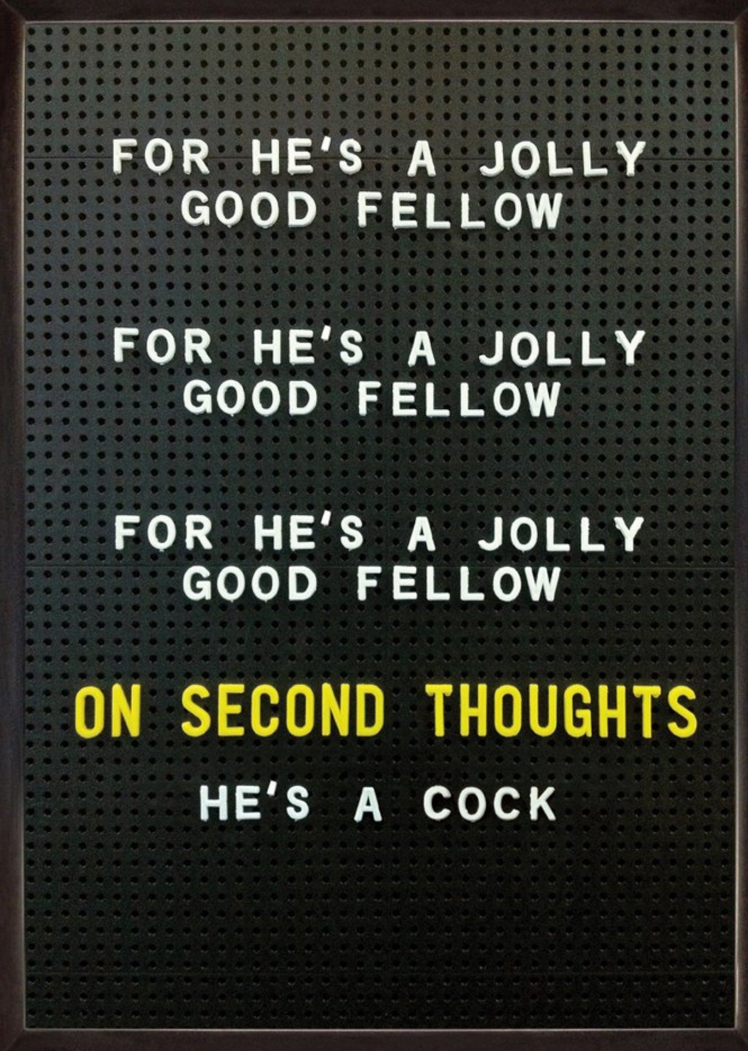 Brainbox Candy Rude Funny For Hes A Jolly Good Fellow On Second Thoughts Hes A Cock Card, Large