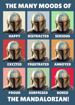Star Wars The Mandalorian's Many Moods Funny Birthday Card