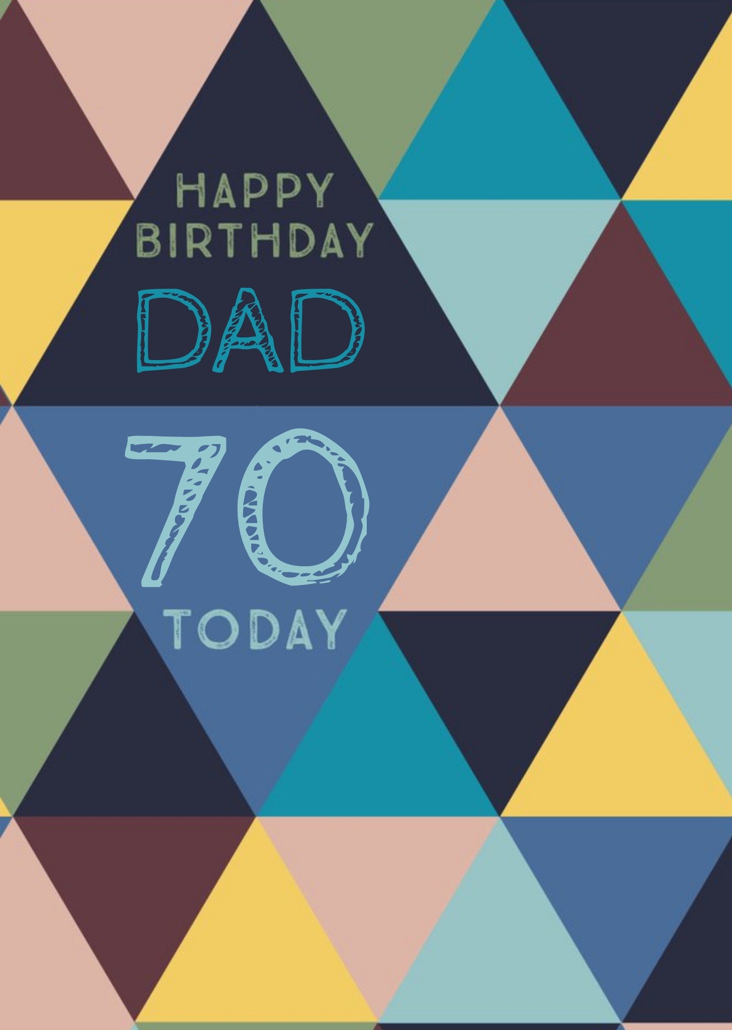 Coloured Triangle Patterned Happy Birthday Card Ecard