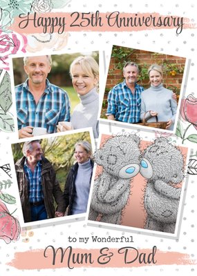Me To You Tatty Teddy 25th Anniversary Photo Upload Card for Mum & Dad