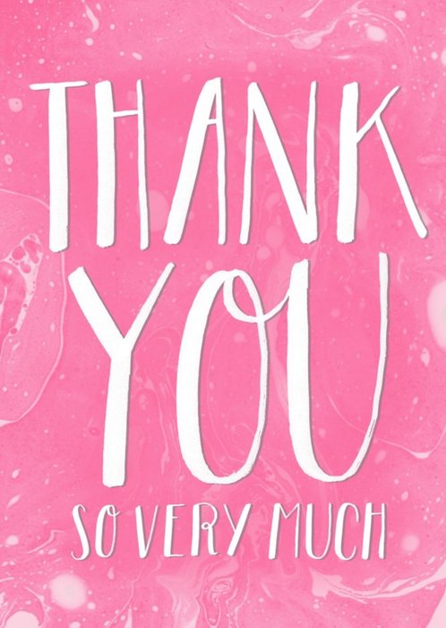 Pink And White Wash Personalised Thank You Card