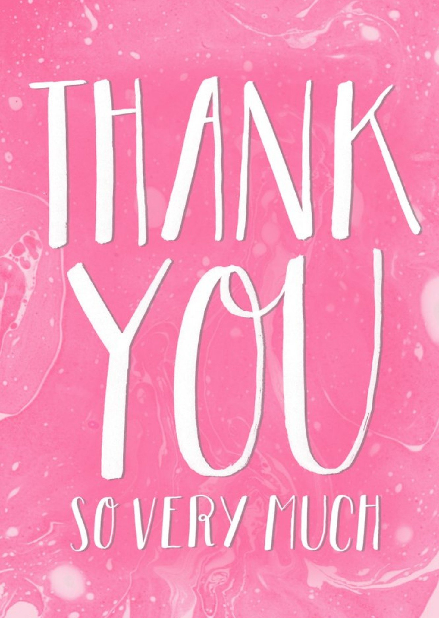 Moonpig Pink And White Wash Personalised Thank You Card Ecard