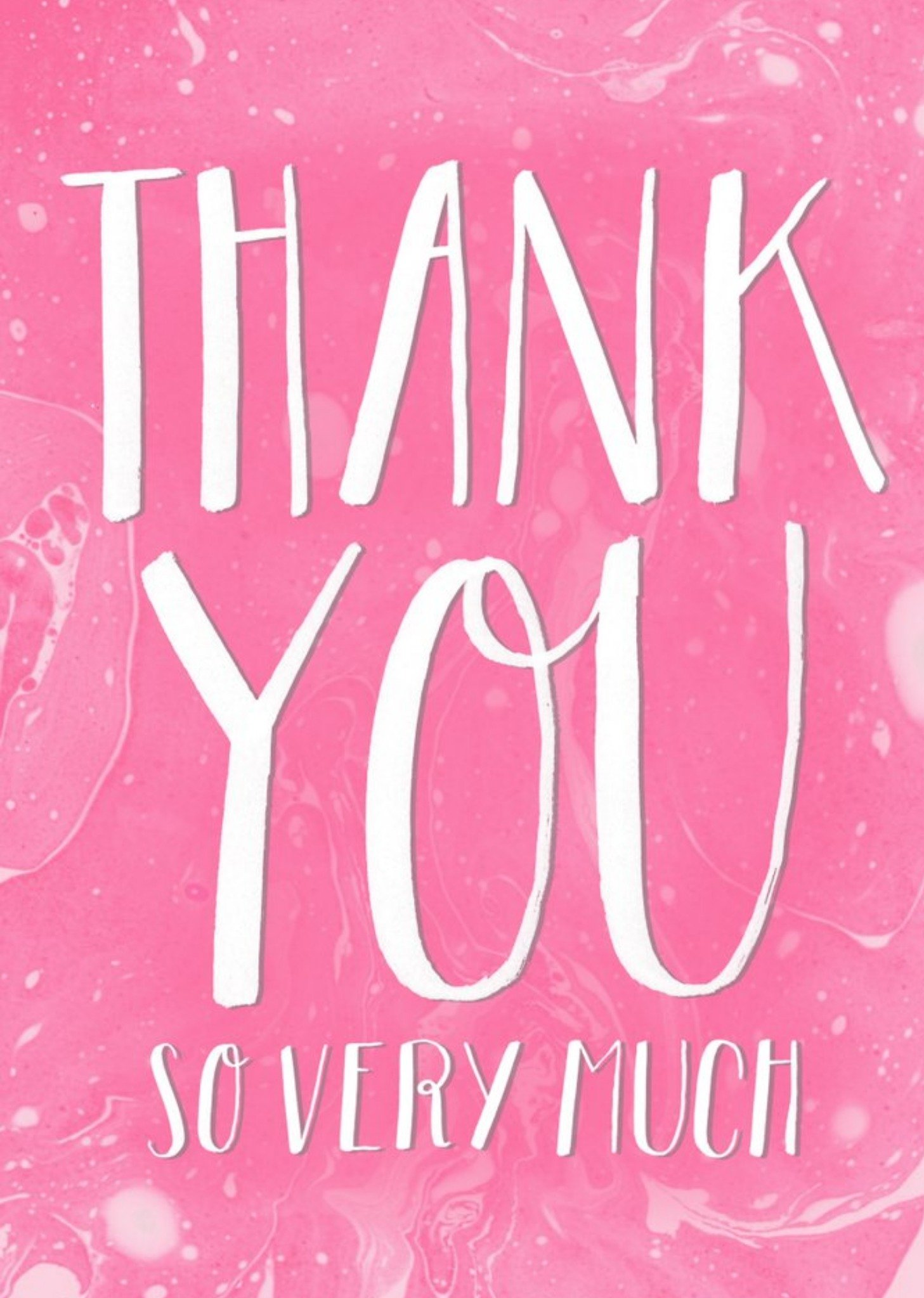 Pink And White Wash Personalised Thank You Card Ecard