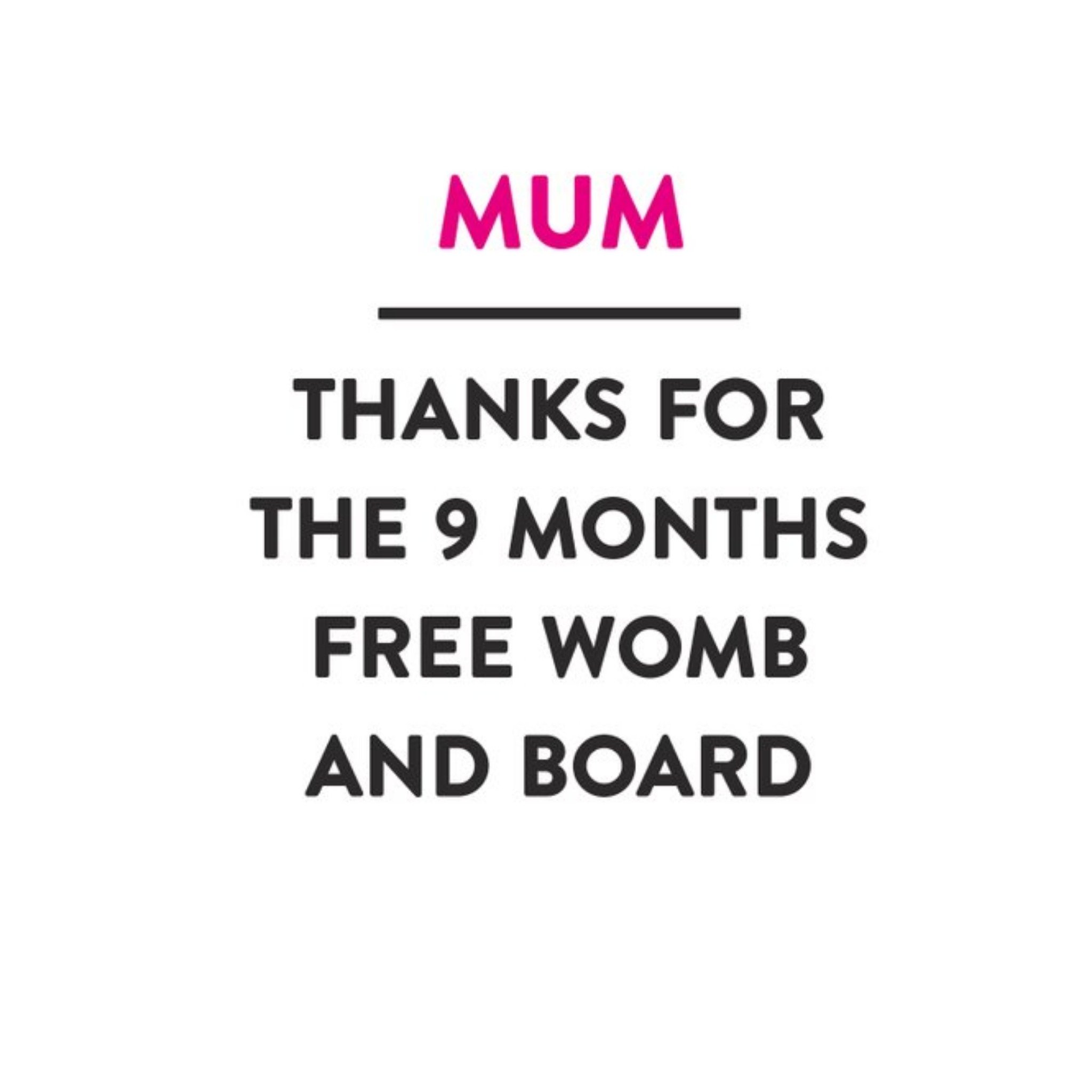 Moonpig Ukg Hanson White Pun Typographic Lettering Mother's Day Mum Card, Square