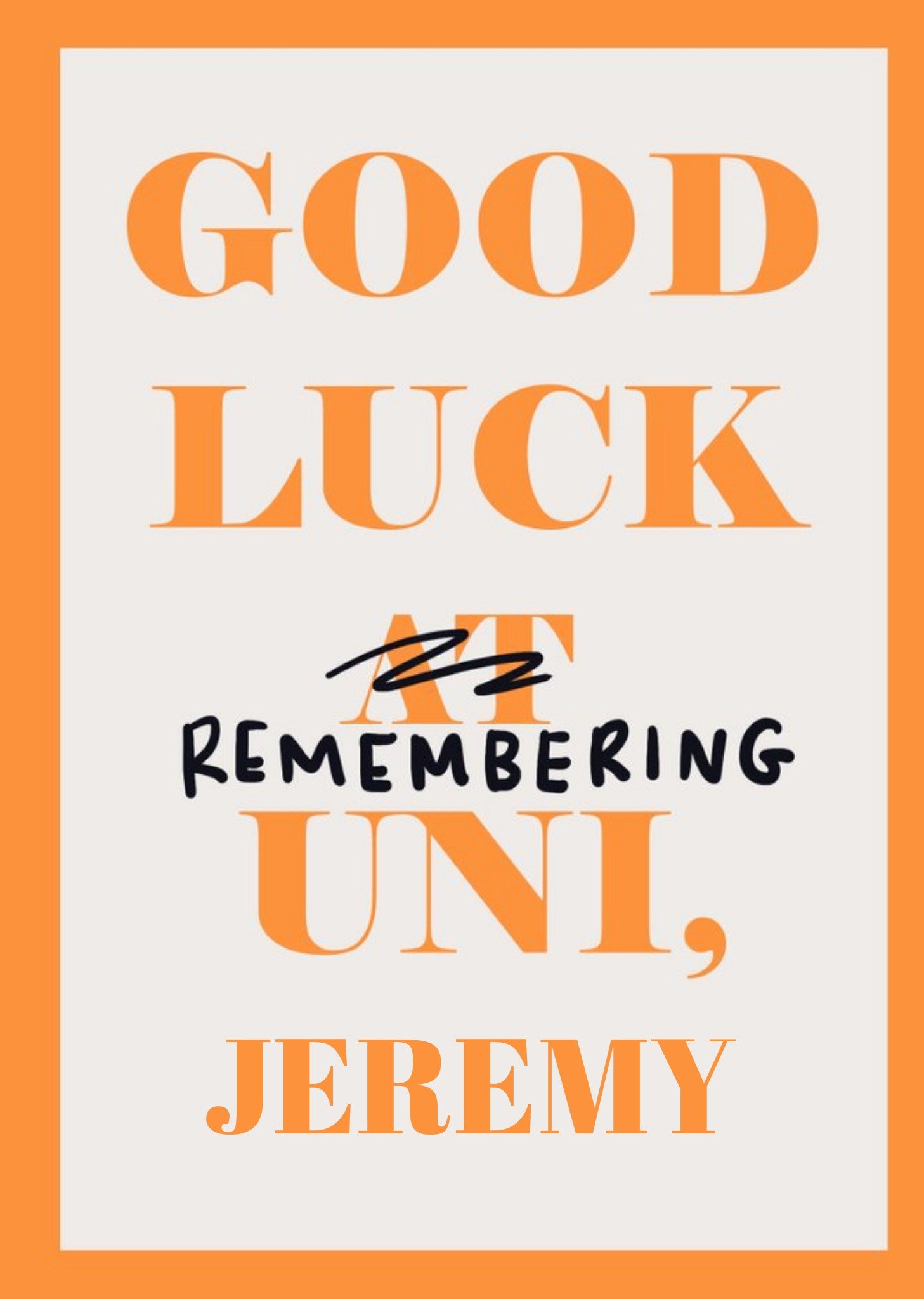 Moonpig Good Luck At Uni Personalised Text Card, Large