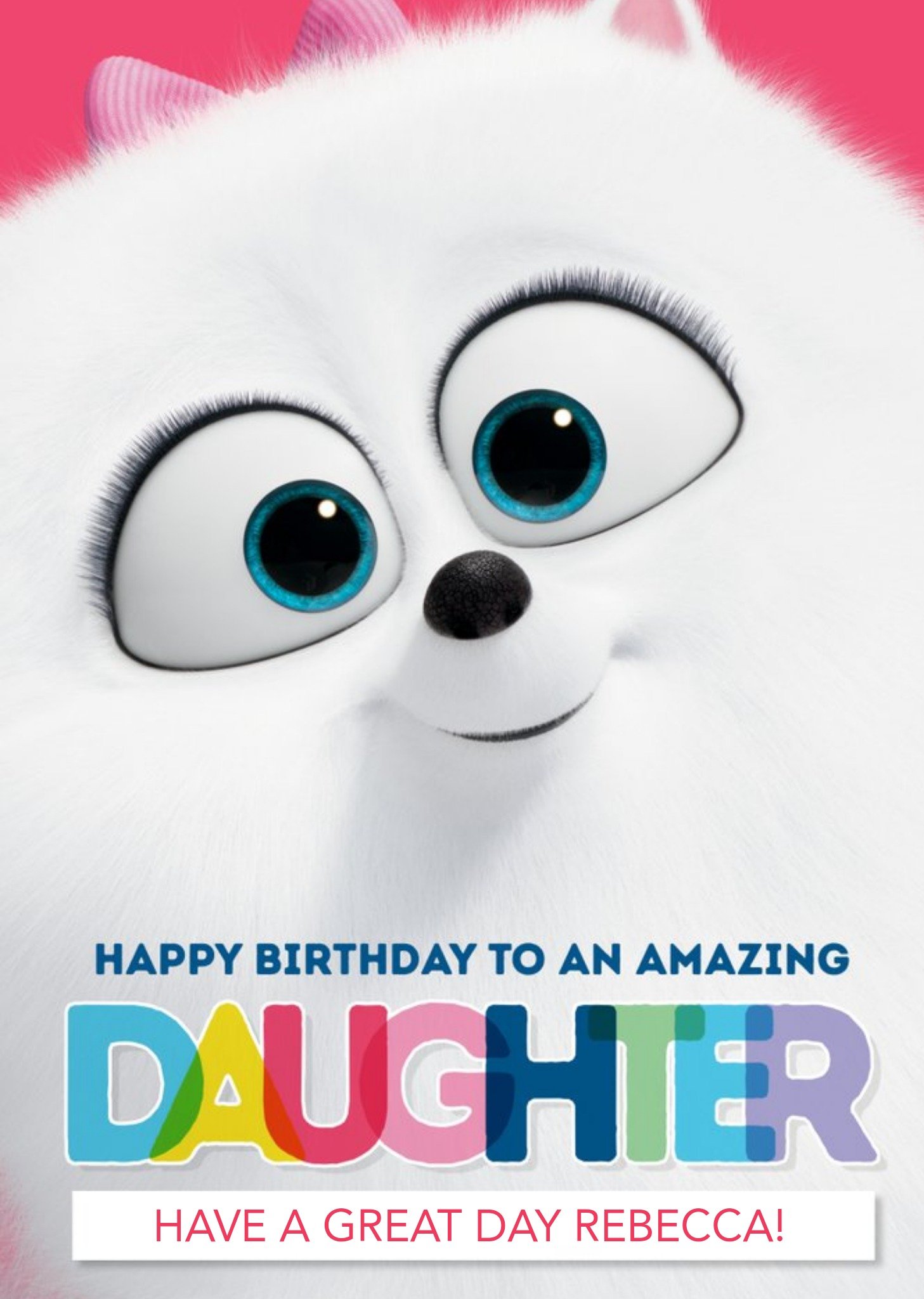 Other Universal Secret Life Of Pets 2 Happy Birthday Amazing Daughter Card Featuring Gidget, Large