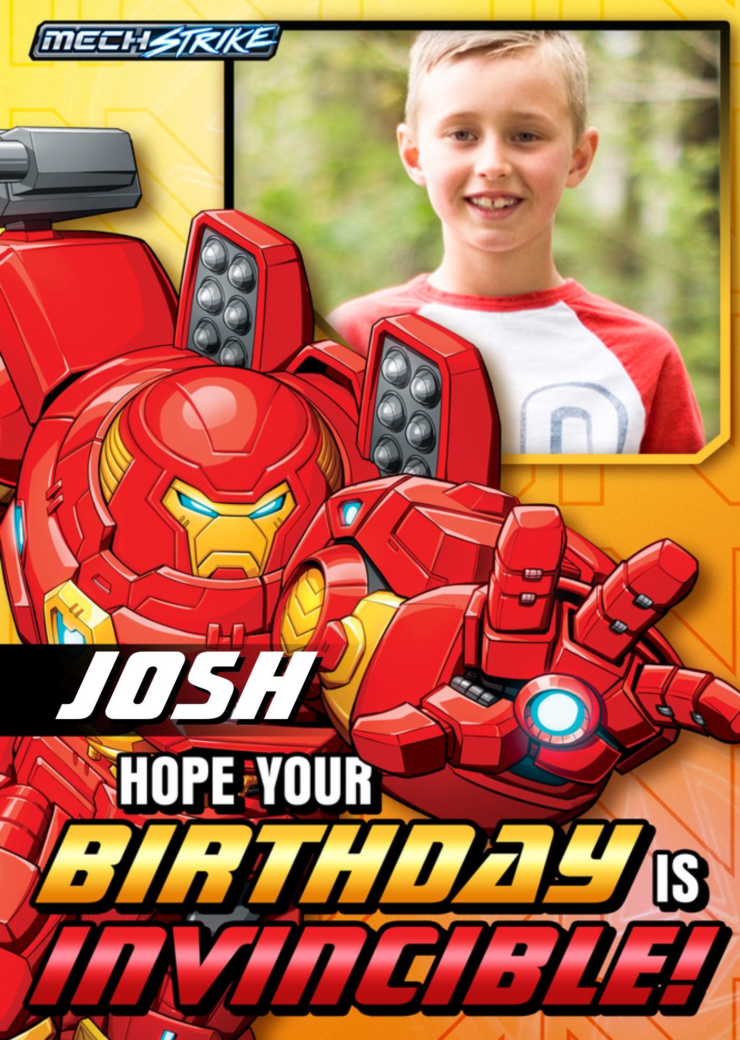 Marvel Hope Your Birthday Is Invincible Photo Upload Card Ecard