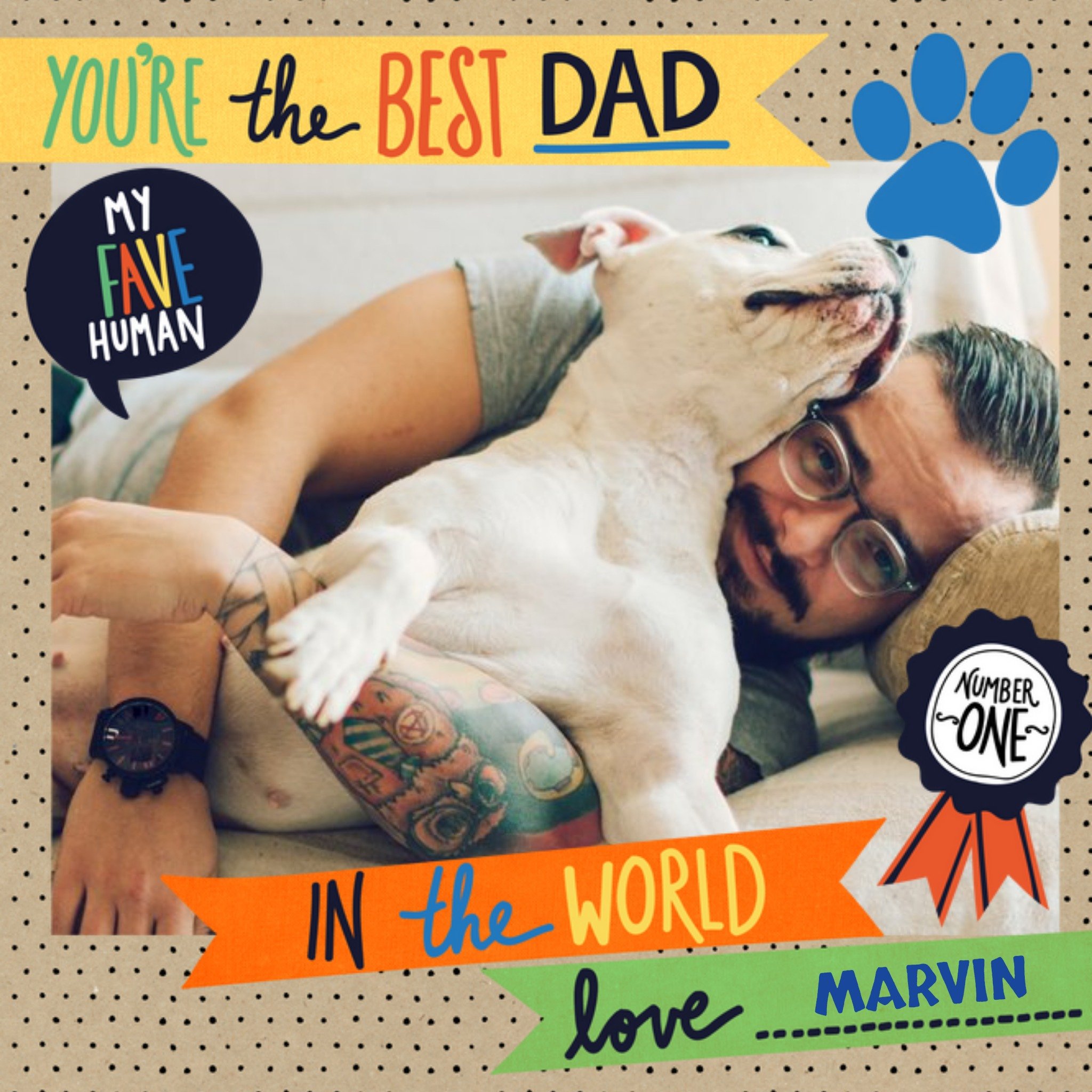 Moonpig From The Pet Youre The Best Dad Photo Card, Large