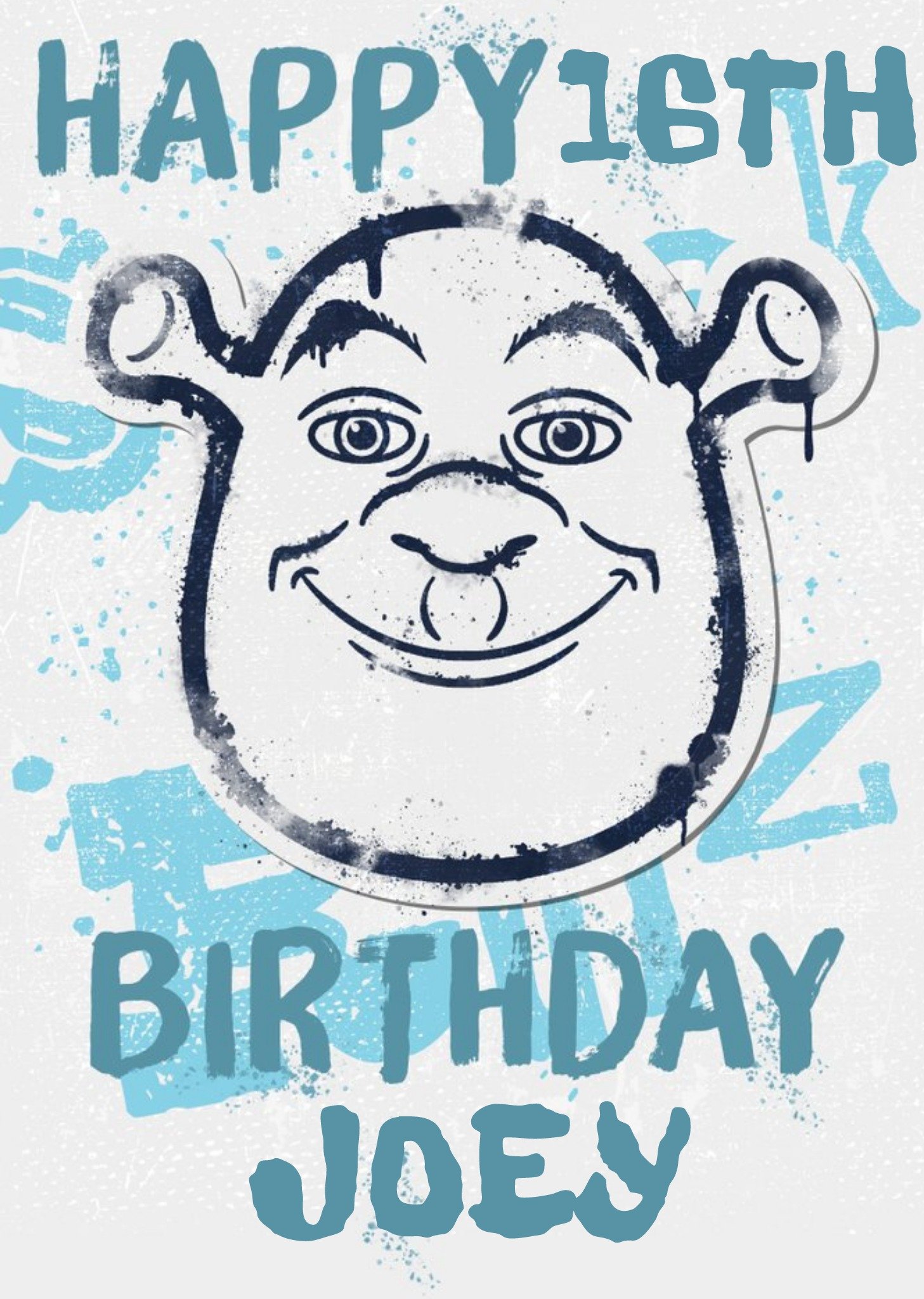 Moonpig Shrek Happy Birthday With Editable Age And Name Birthday Card, Large