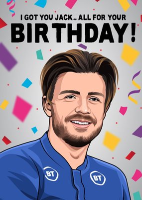 Footballer Surrounded By Confetti Illustration Birthday Card
