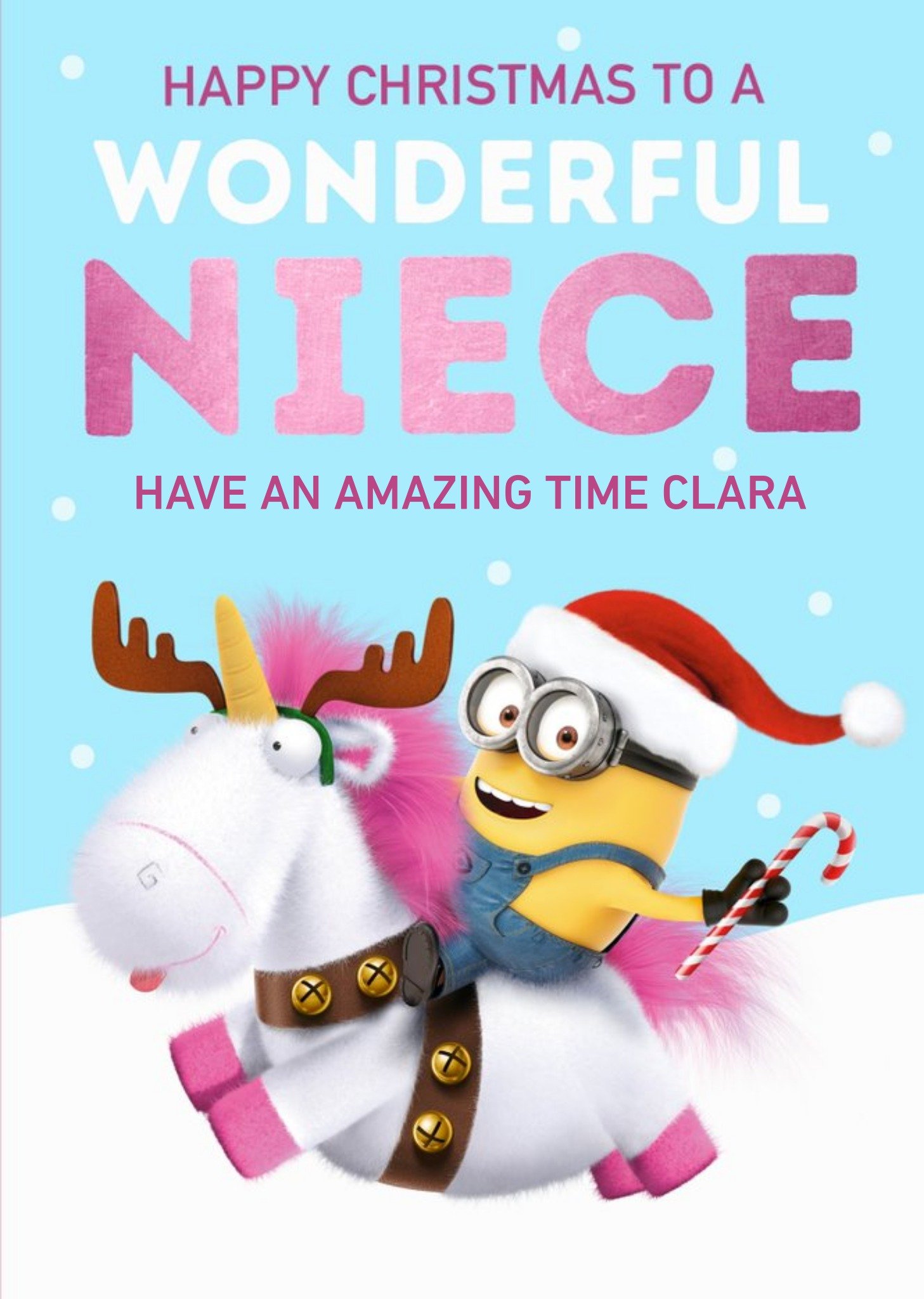 Despicable Me Christmas Card To A Wonderful Niece, Large