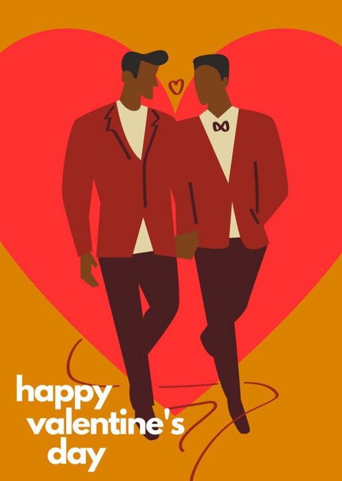 Modern Illustration Happy Valentines Day Gay Card