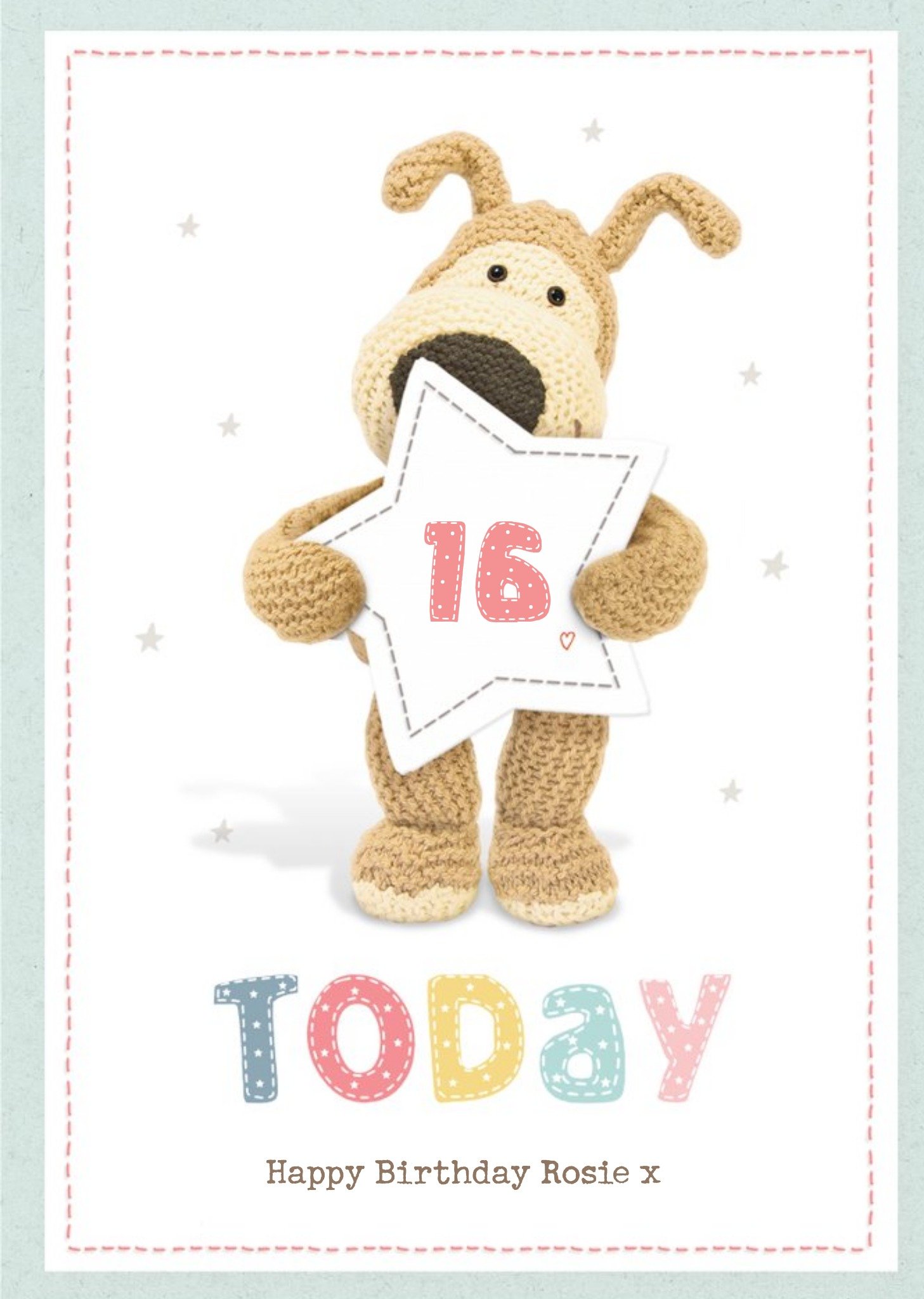 Cute Boofle 16 Today Birthday Card, Large