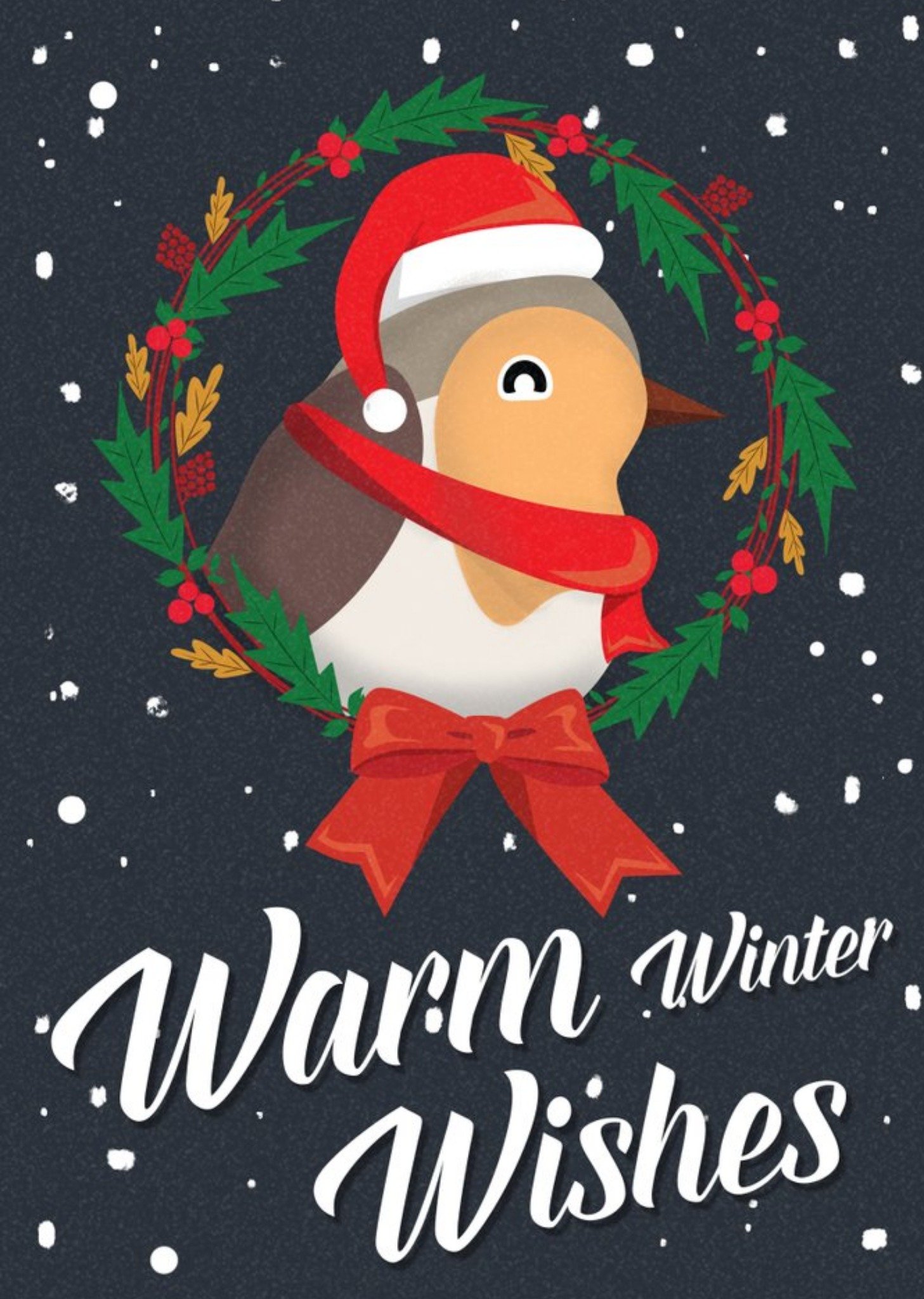 Warm Winter Wishes Robin Christmas Card Ecard