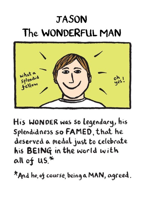Personalised Name The Wonderful Man Card