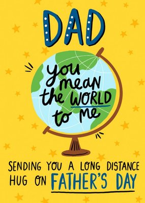 Illustration Dad Sending You A Long Distance Hug On Fathers Day Card