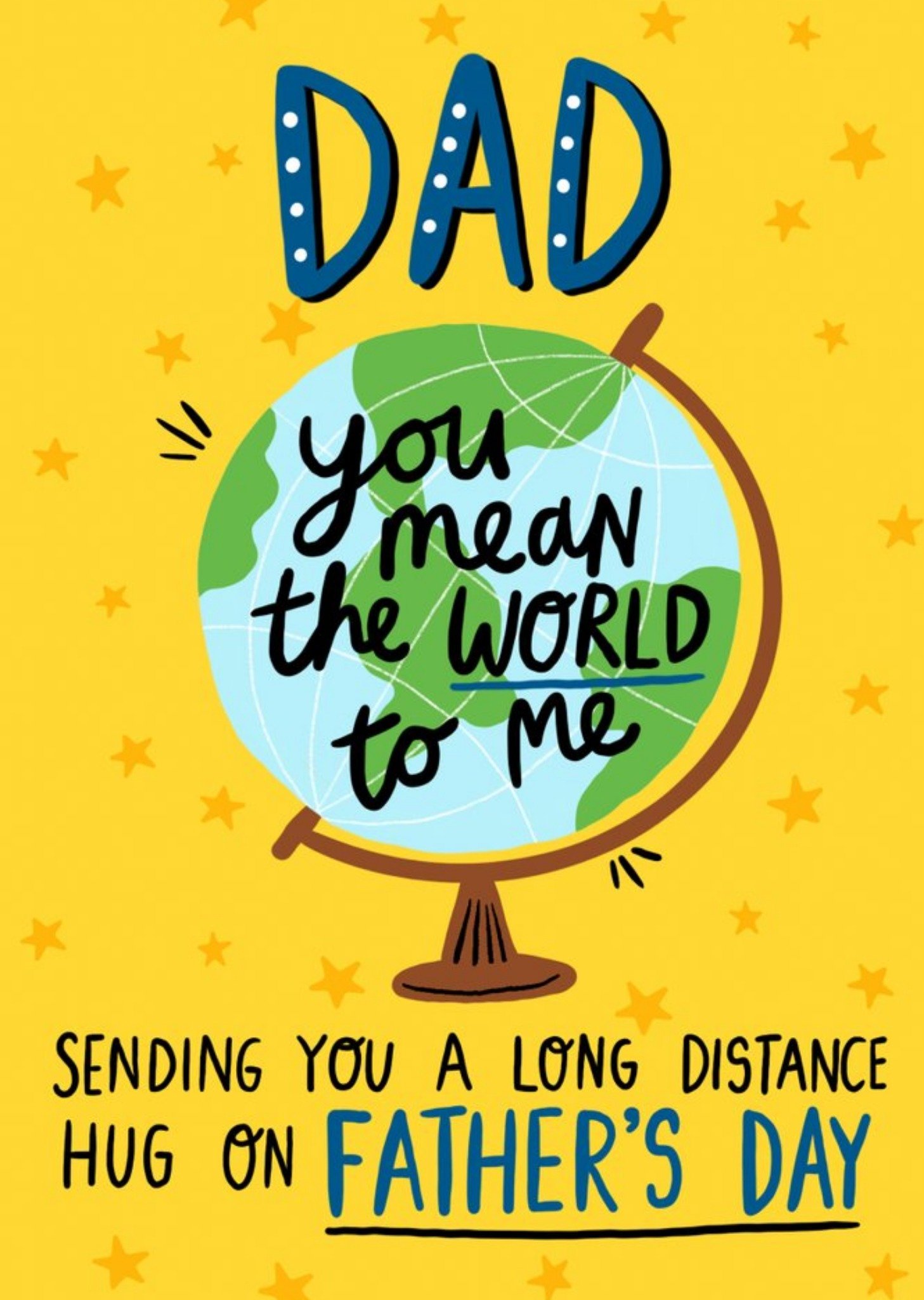 Moonpig Illustration Dad Sending You A Long Distance Hug On Fathers Day Card, Large