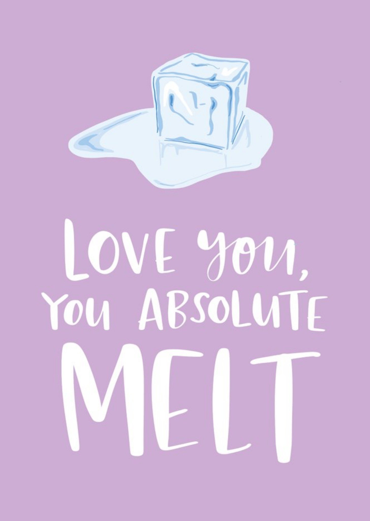 Moonpig Ice Cube Love Melt Funny Cute Romantic Valentines Day Card, Large