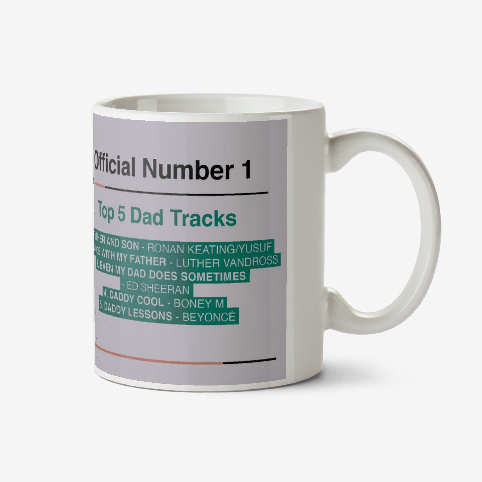 Icial Charts Number 1 Top 5 Dad Tracks Photo Upload Mug Ceramic Mug