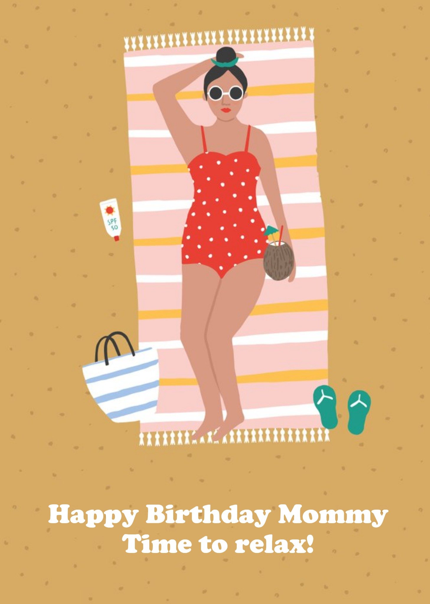 Moonpig Happy Birthday Mommy Time To Relax Card, Large
